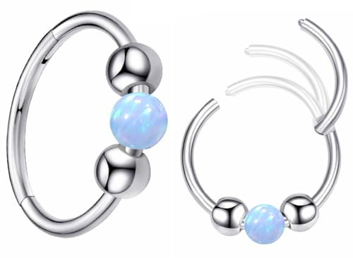 NHQZ 2 piezas de piercing para nariz, tabique nasal, aro de aro, piercing para cartílago, segmento, hélice, trago, caracola.