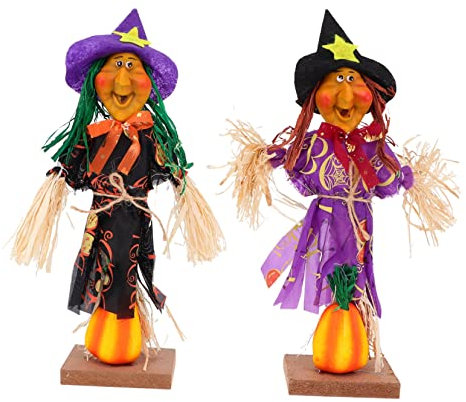Vaguelly 2stücke Halloween Vogelscheuche Deko Witzige Tischdekoration Für Zuhause Bunte Figuren Für Gruselige Für Herbstfest Und Halloween-feiern