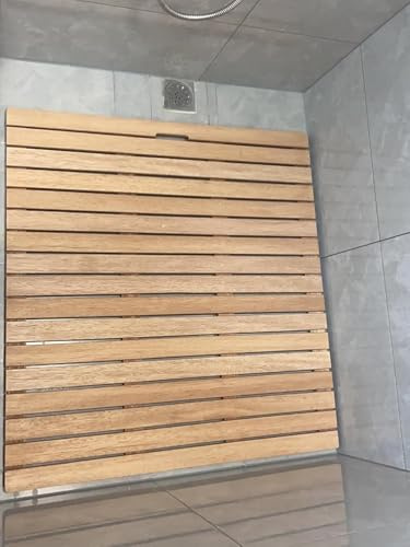 Cedar Wood Shower Mat, Teak Wooden Bath Mats, Large Wood Bath Mat 20 24 28 32 36 40 44 Inches, Shower Stall Mat Non-Slip For Bathroom Bathtub Spa Sauna Garden Home, Wooden Floor Mat For Indoor And Out