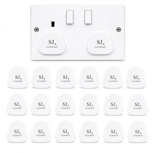 20 Pack Plug Socket Covers UK – Child P lug S ocket C overs Baby – White S ocket Inserts for UK 3-Pin Plug S ockets – Electrical Outlet P lug C overs (20)