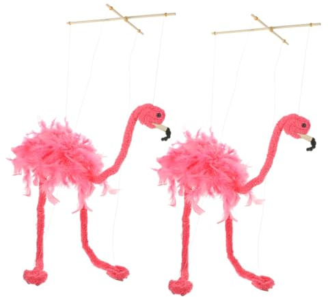 Beaupretty 2 Stück Flamingo Marionetten Plüschfiguren Interaktive Ebene Marionetten Für Puppentheater Flauschige Fadenpuppen Für Kinder Und Erwachsene