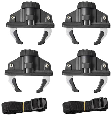 QSTDGVPW 4 Stück Auto Dachbox Clips Klemmen, Montagebeschlag mit 2 Riemen