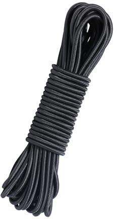 OYUUJII Gummiseil,3 mm x 15 m Expanderseil Elastische Gummikordel Gummischnur Schwarz Spannseil Gummiband Rund Gummizugband für Anhängerplane,Zelt,Rucksack,Bekleid,Kordel,Hutgummi,Camping