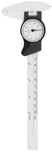 Aramox Calibrador Vernier con Dial de 6 Pulgadas, Calibre de Diámetro de Plástico con Rango de 0-150 Mm, Herramienta de Precisión con Reloj, para Bricolaje, Uso Práctico (WHITE)