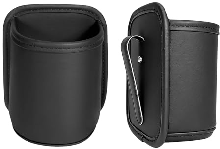 2 Pezzi Portabicchieri Con Clip Auto, Portabicchieri Pelle Pu Portiere E Sedili Posteriori Con Clip Metallica E Supporto Orizzontale Supporto Multifunzionale E Cestino Auto Accessori Auto Antigraffio