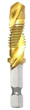 LLMWFA M3~M10 Bohrer, Schraubmaschinen-Verbundhandwerkzeuge, metrischer HSS-Gewindebohrer mit Sechskantschaft, titanbeschichteter Gewindebohrer(Gold,M10X1.5mm)