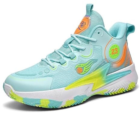 Unisex basketskor andas bekväma lätta moderiktiga sportiga halkfria träningsskor utomhus Skor för promenader(Green,36 EU)