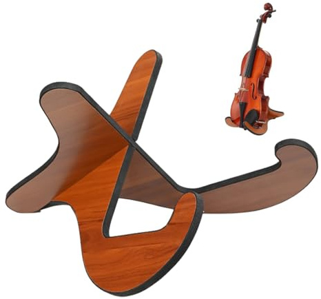 LQUYTA Porta Chitarra da Terra in Legno, Porta Chitarra Da Terra, Supporto per Ukulele, Stabile e Antiscivolo X-Frame, Portatile, Ideale per Studio, Violino, Basso