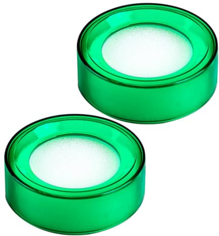 BESTonZON Lot de 2 Éponges Humides pour Doigts de Bureau, Humidificateurs Pratiques en Plastique et Éponge, Couleur Vert Transparent, pour Faciliter le Comptage Rapide D'argenté
