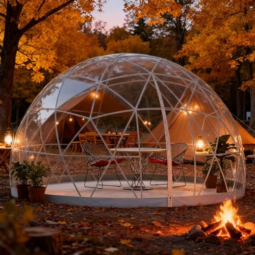 Stjärnskådande kupoltält med klar 360° vy, snabbtätad blixtlåsdörr och fönster, rymmer 4–8 personer, allväderstält för camping, popup-display och fest