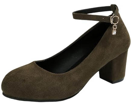 Chaussures à talons pour femme - Élégantes - Pieds larges - Avec talon bloc haut - Pour mariage, fête, costume traditionnel - À enfiler - À enfiler - Talons hauts - Chaussures de dirndl - Chaussures