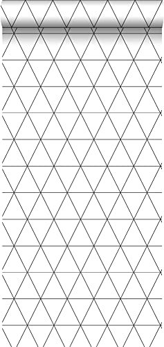 Esta Home Tapete grafische Dreiecke Weiß und Schwarz 53 cm x 10.05 m