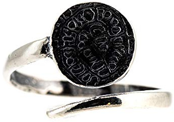 Phaistos Disc Scheibe Ringe Silber verstellbare antike minoische griechische Münze