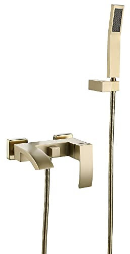 Badarmatur Badewanne Wand Alle Kupfer Heiß Und Kalt Wand Bad Badewanne Wasserhahn Wasserfall Dusche Einfache Dusche Wasserhahn (A)