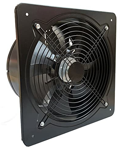 ECUTEE Ventilador axial de 120 W, 2650 m³/h, ventilador de extracción, 300 mm, extractor de cocina, de metal industrial, para pared/techo en el baño (tamaño de la placa: 350 × 350 mm)