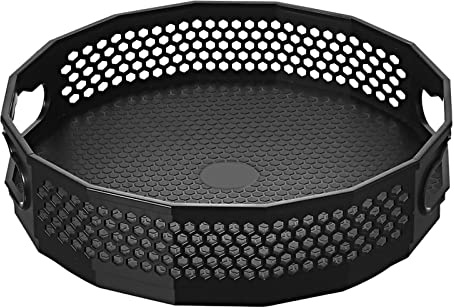Fyfjur Lazy Susan Drehteller Organizer, Drehgestell in Wabenform, Rotierender Obstständer, Drehteller Gewürzregal, Drehbares Gewürzregal, Drehbare Ablage für Anrichte und Küchenschrank (L)