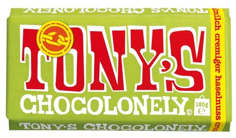 TONY'S CHOCOLONELY - Vollmilchschokolade mit Haselnuss Crunch 180 g - Fairtrade Schokolade. Ohne Palmöl, hergestellt in Belgien