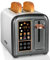 SEEDEEM Toaster 2 Slice, Stainless Steel Bread Toaster with Touch LCD Display,6 Bread Selection, 7 Shade Settings, 1.5'' Extra Wide Slots Toaster with 3 Basic+More Time Functions, Dark Metallic