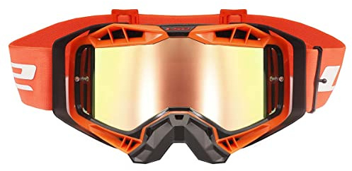 LS2 Unisex Aura Goggle Motocross Helm Brille mit Pinlock Aura Pro Schutzbrille, Schwarz, H-V, Grün mit Iridium-Visier