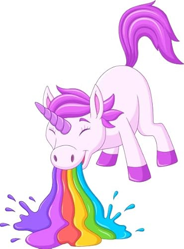 U24 Aufkleber kotzendes Einhorn 18 x 24 cm Autoaufkleber Sticker Konturschnitt