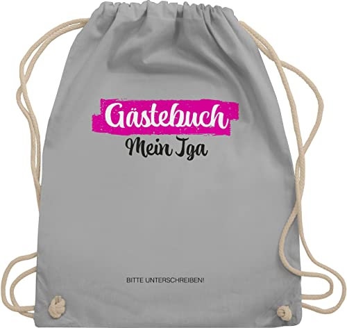 Turnbeutel Rucksack - Junggesellenabschied Frauen - JGA Gästebuch I Gästeliste Unterschreiben - Unisize - Hellgrau - goodie bag polter rucksäcke jungesellenabschied stoffbeutel unterschriften