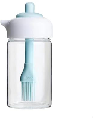 Oil Dispenser Bottle with Silicone Oil Brush,230 ml Oil Container for Cooking,Baking,BBQ,Marinating (BLUE)