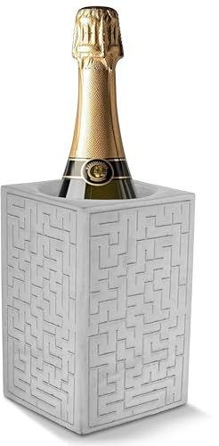 Tivendis Weinkühler Labyrinth aus Beton - mit möbelschonender Unterseite I Sektkühler I Flaschenkühler I Champagnerkühler I Für Wein oder Sekt I Cold Drinks for Hours
