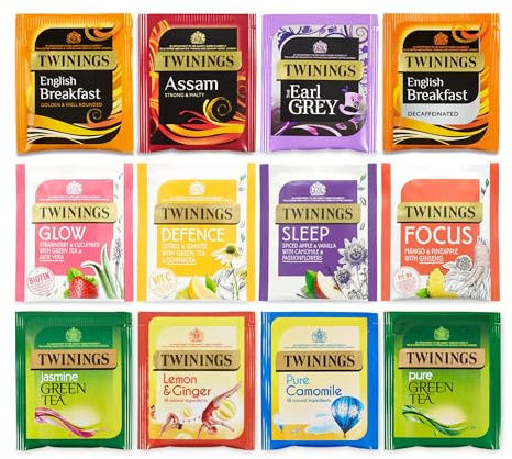 Twinings 48 Assorted Tea Bags - Premium Variety Pack with Black, Green, Herbal, and Fruit Flavors for a Delightful Tea Experience