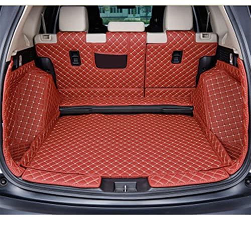DZSYINGCHUSM Allwetter-wasserdichte Kofferraummatte Für Jeep Für Grand Cherokee Für Renegade Für Compass Cargo Liner Boot Carpets Kofferraumwanne Set (Color : WEINROT)