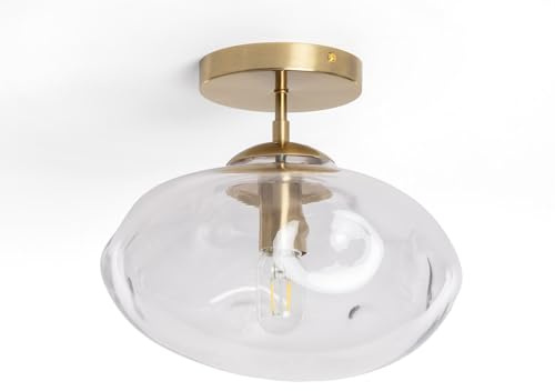 LEDKIA Lámpara de Techo Metal y Cristal Halych Transparente | CasquilloE27