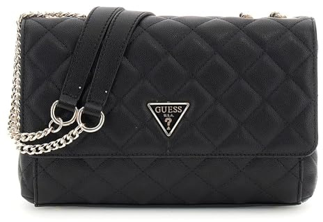GUESS Eco Carly Convertible Xbody Flap Bag Black