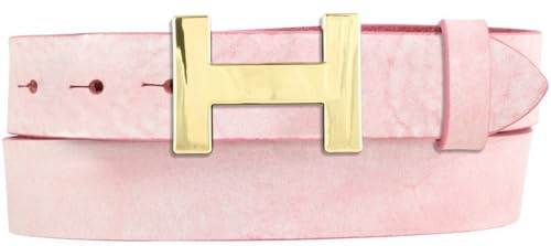 Damen-Gürtel HERMINE aus weichem Vollrindleder Vintage-Look 3 cm | Leder-Gürtel für Damen 30mm | Schmaler Ledergürtel Vintage für Damen 30mm | Gold glänzend