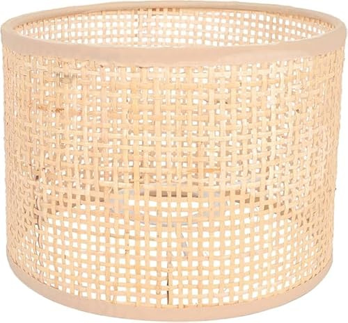 Lamp Shade Hanging Pendant Light Cover, Lampshade for Table Lamp and Floor Light, Delicate Rattan Woven Light Cover Woven Lamp Shade Rattan Basket Style Home Decor 6.3X4.7 inch Khaki