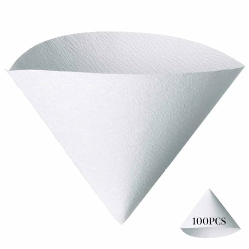 Paper Filters for V60 Dripper Coffee Maker, Compatible with Size 02, White, 1-100pcs