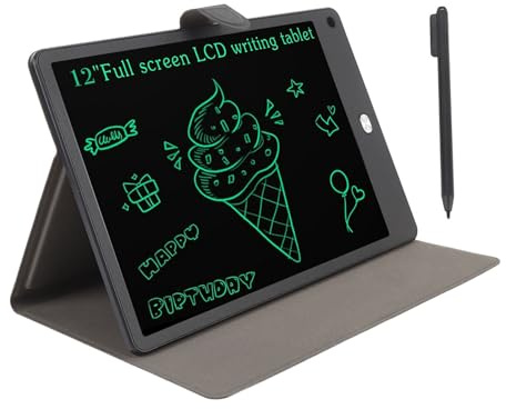 12 -Zoll -LCD -Schreibtafel, Doodle Board mit PU -Fallstift, Eye Caring Lobable Wiederverwendbares Elektronisches Brett Zeichnungsblock für Mädchen und Jungen