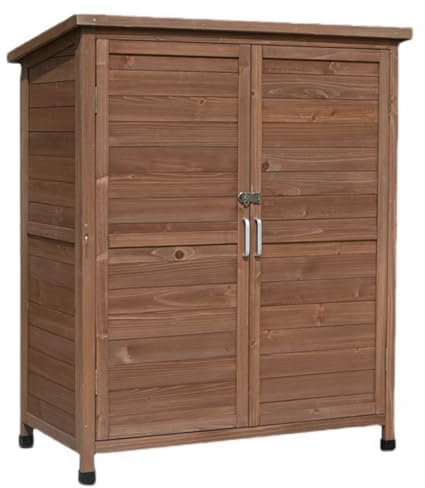 Gartenschrank Aus Holz Werkzeugschrank Für Den Außenbereich Regenfestes Asphalt-Schrankoberteil Balkon-Lagerregal