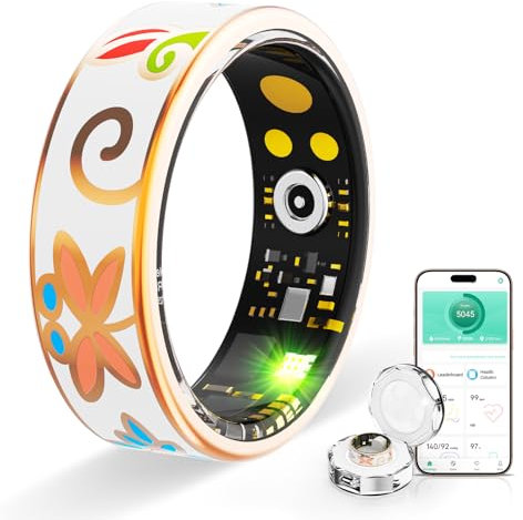 HPLSZCN Smart Ring for Men Women with Charging Case, Multi-Sport Mode Pedometer, Heart Rate, SpO2, Sleep, IP68 Waterproof, Fitness Activity Tracking Ring Android iOS R18 (8)