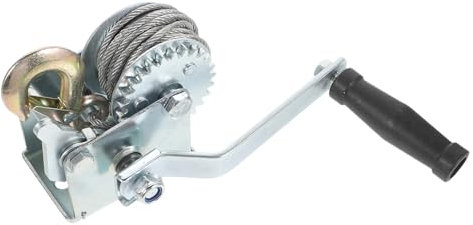 Manual Hand Crank Winch with Steel Cable for Heavy Lifting and Pulling Tasks