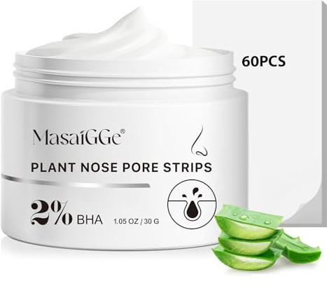 Mitesserentferner Stripes & Maske 30g - 60 Stück Porenstreifen für Nase & Gesicht, Tiefenreinigend & Abziehbar - Blackhead Remover für Männer und Frauen, Alle Hauttypen