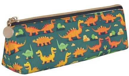 Ghjkfbf Molti piccoli astuccio in pelle con stampa di dinosauro, sacchetto con cerniera per forniture di cancelleria, piccola borsa cosmetica