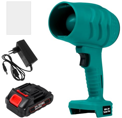 Uadme Soplador de Hojas Inalámbrico con Bateria 21V, Motor de 35 000RPM, Súper Potente y Ligero, Portátil Soplador de Aire Bateria, para Jardín, Coche, Patio, Nieve y Camping