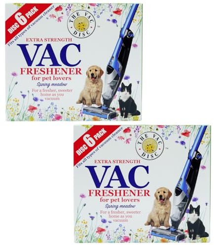Vac Freshener Spring Meadow Pack of 2/12 Disc | Vacuum Cleaner Air Freshener for Pet Lovers, Home, Office Cleaning, Universal Fit