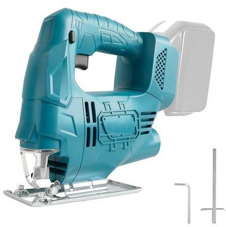 Cordless Jigsaw Compatible with Makita 18V Battery, Brushless Jigsaw with ±45°Bevel Cutting Angle, Speed Control, Tool-Less Blade Change, Electric Jig Saws for Wood Metal Cutting (No Battery)