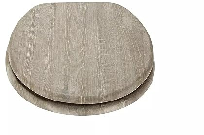 Grey Wood Effect Toilet Seat, Modern Design
