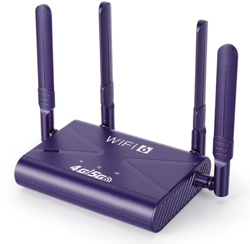 Router Wifi 6, 4G Wireless LTE Router con Slot SIM, 300Mbps 4 Antenne Multi Banda Supporto 32 Dispositivi, Velocità di Rete, per Famiglie Uffici Campeggio Viaggi