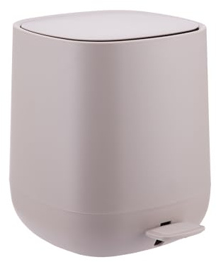 Relaxdays Badsoptunna, 5 l, kosmetisk hink med mjuk stängning, matt utseende, avtagbar innerhink, pedalhink, beige