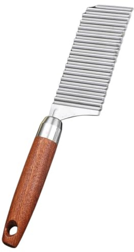 SUPVOX Coupe-légumes Ondulé en Acier Inoxydable 430, Trancheuse à Pommes de Terre Frite Lame Épaisse Ondulée, Outil la Cuisine Multifonction pour Frites, Carottes et Légumes, Ustensile