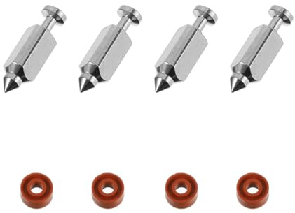 PACKOVE Kit 4 Soupapes Pointeau Acier Joints Caoutchouc, pour Carburateur Moteur 398188, Adapté aux Tondeuses à Gazon Portables et Entretien Régulier
