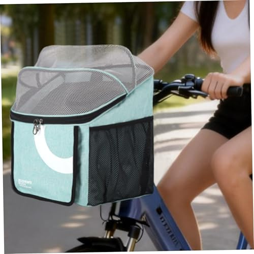 Hundcykelkorg kattbärare 4-i-1 husdjur med snabbfrisättning konvertibel till ryggsäck, handväska och husdjurssäng för utomhuscykling, resor och hemmabruk, blå, hundkorgscykel