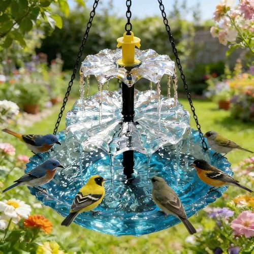 HäNgende VogelträNke, Vogelbad FüR DraußEn Garten, Vogelbad für lockt Vögel(Blue)